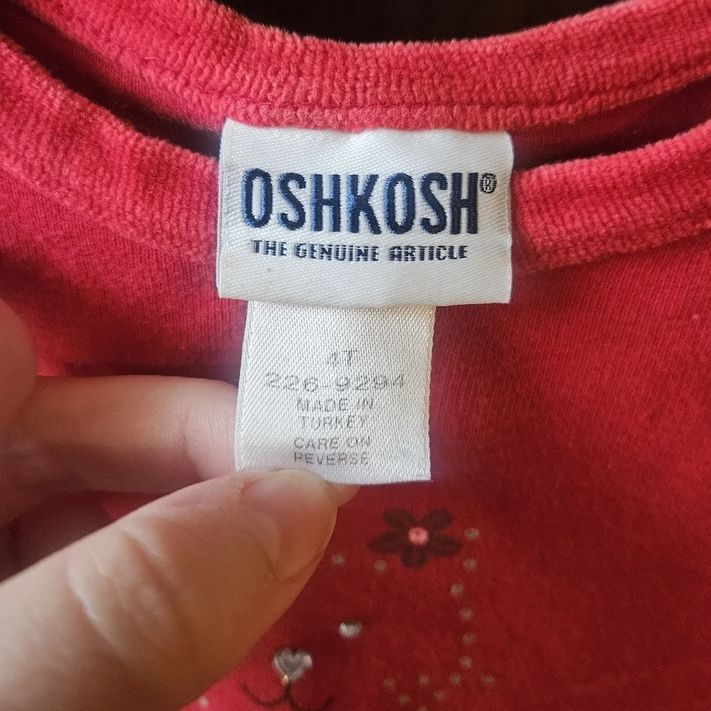 OshKosh B'gosh Kids Pink Long Sleeve Tee with Cat Design